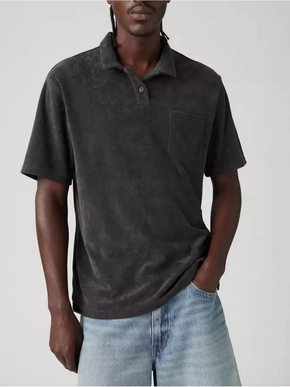 Levi’s Men’s French Terry Pocket Polo Shirt - Black - XL